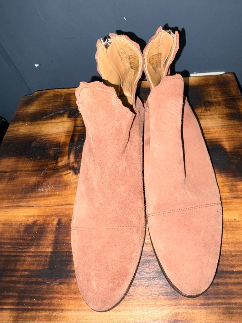Women's Suede Ankle Boots - Pink Tan